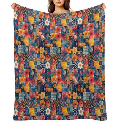 Summer Patchwork Comfort Throw Blanket