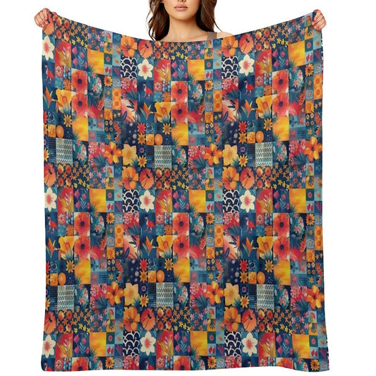 Summer Patchwork Comfort Throw Blanket