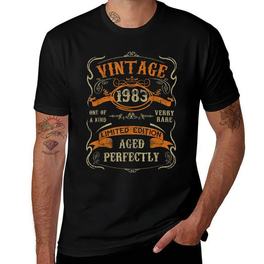 40 Year Old Men Vintage 1983 Limited Edition 40th Birthday  Heathered Texture T-Shirt