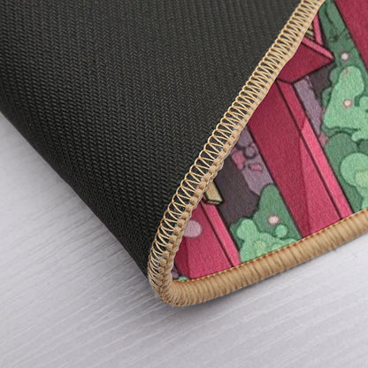 The Japanese Shrine, Cats And Pink Sakura Blossom  Absorbent Bath Mat