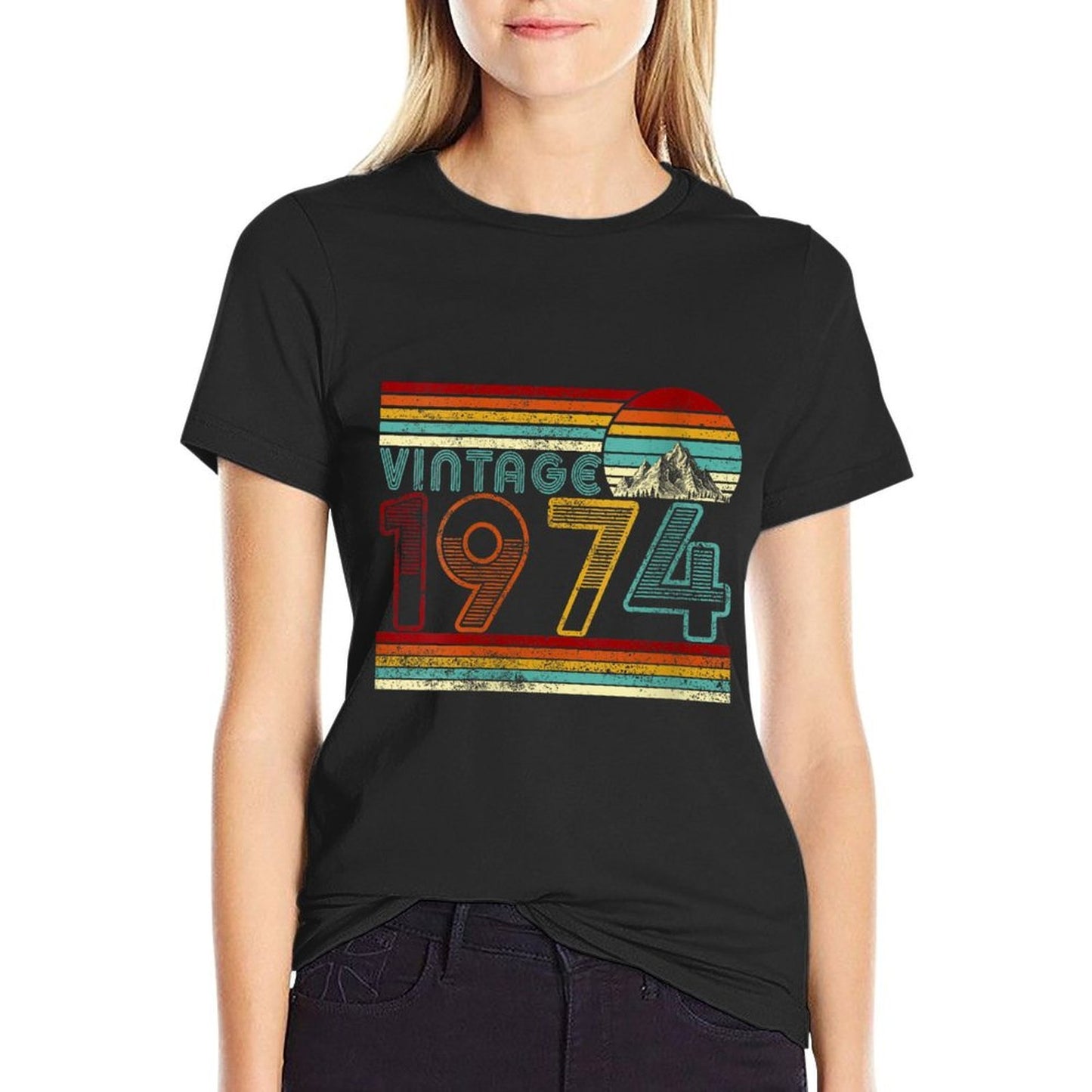 Womens 50 Years Old Vintage 1974 50th Birthday Gifts For Men Women  Stretchy T-Shirt