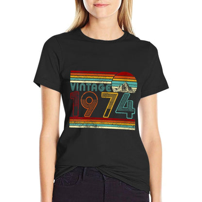 Womens 50 Years Old Vintage 1974 50th Birthday Gifts For Men Women  Stretchy T-Shirt