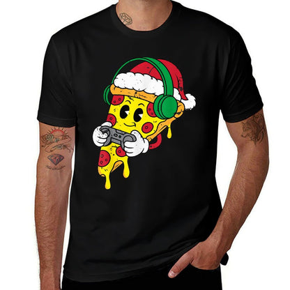 Christmas Gamer Pizza Video Gaming Men Boys Kidsn Youth  Quick-drying T-Shirt