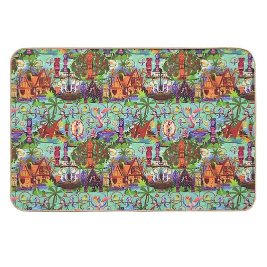 The ORIGINAL Enchanted Tiki Room Collage Durable Bath Mat