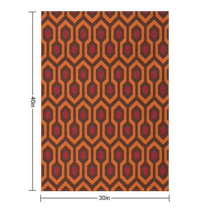 Geometric Pattern Looped Hexagons OrangeRedBrown Multi-functional Throw Blanket