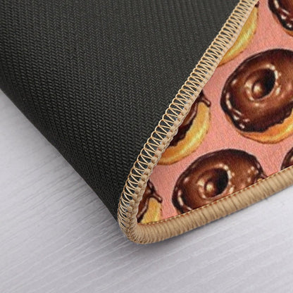 Chocolate Donut Pattern - Pink  Easy To Clean Bath Mat