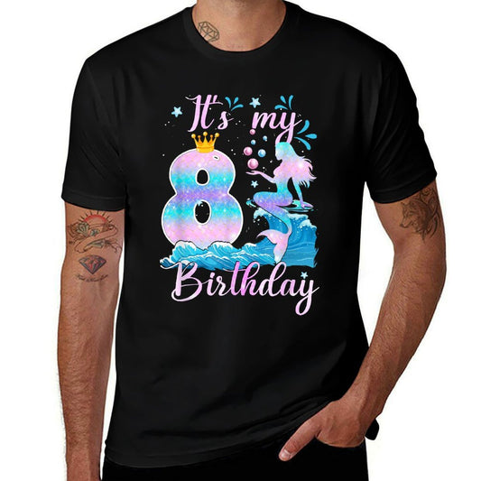 Its My Mermazing 8th Birthday Mermaid Girl Theme 8 Yrs Old  Lightweight T-Shirt