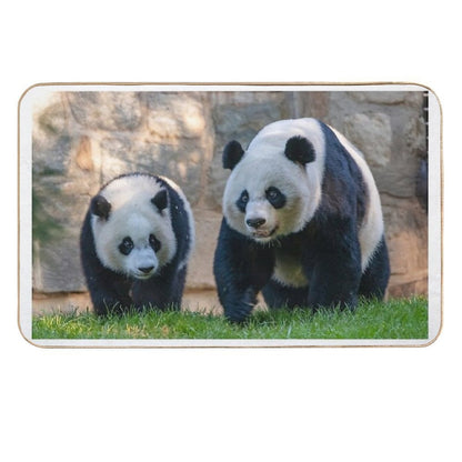 Giant Pandas Xiao Qi Ji And Mei Xiang at The Smithsonian's National Zoo  Anti-Trip Bath Mat