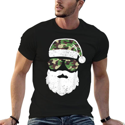 Camo Santa Claus Sunglasses Kids Camouflage Funny Camo Boys  Tagless Design T-Shirt