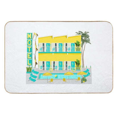 Vintage Motel Pool  Repositionable Bath Mat