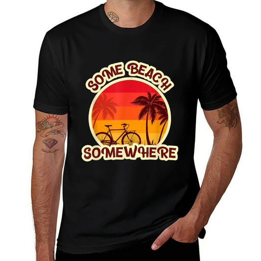 Some Beach Somewhere Unique Vintage Sunset Ocean Beaches  Easy-care T-Shirt