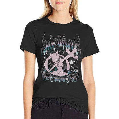 Pokémon - Mewtwo Grunge Oversized  Slim-fit Cut T-Shirt