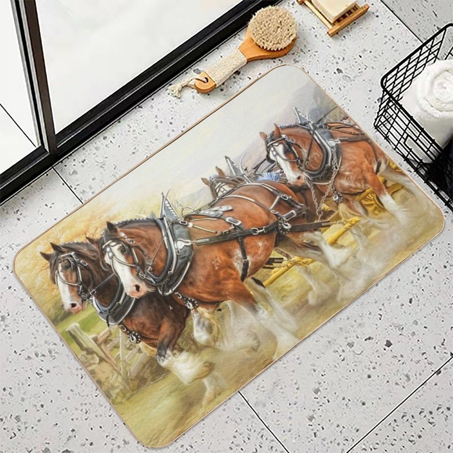 Clydesdales in Harness  Pet-Safe Bath Mat