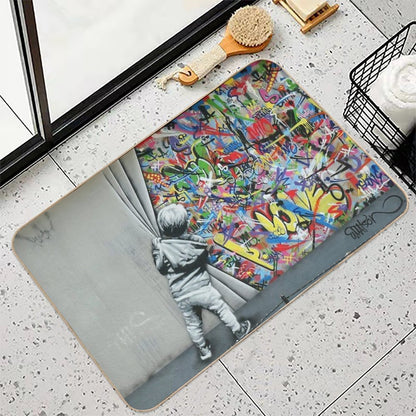 Behind The Curtain - Martin Whatson (Wynwood Walls Edition)  Miami  Anti-Trip Bath Mat
