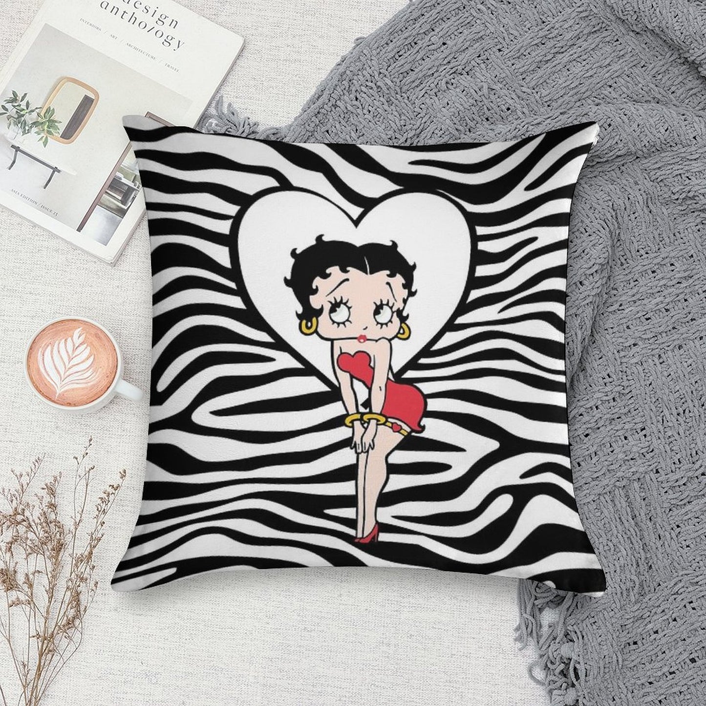 Betty Boop Soft Reinforced Edging Throw Pillow