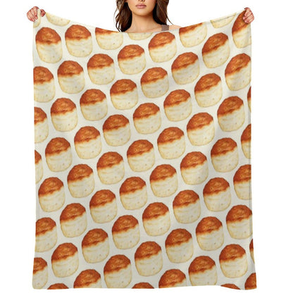Biscuit Pattern - White Lightweight Throw Blanket