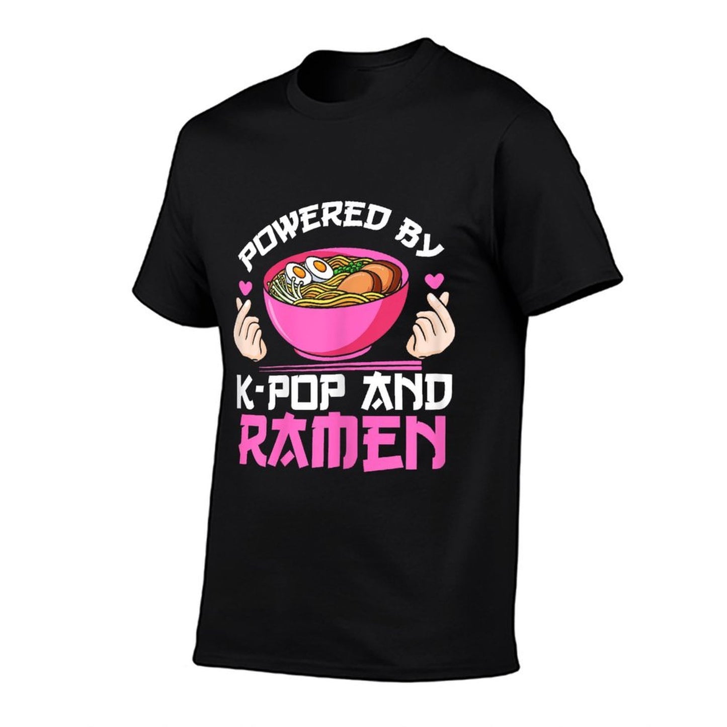 Powered by K-pop And Ramen Kpop Merchandise Gift  Slim-fit Cut T-Shirt