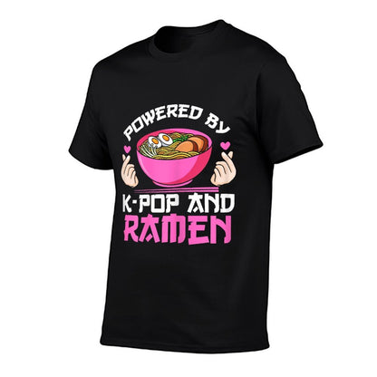 Powered by K-pop And Ramen Kpop Merchandise Gift  Slim-fit Cut T-Shirt