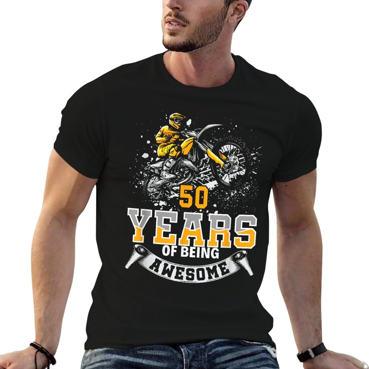 Motocross 50 Years Of Being Awesome - 50th Birthday Dirtbike  Eco-friendly Material T-Shirt