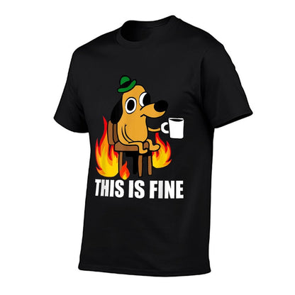 This Is Fine Dog Internet Meme Burning San Francisco  Relaxed-fit T-Shirt