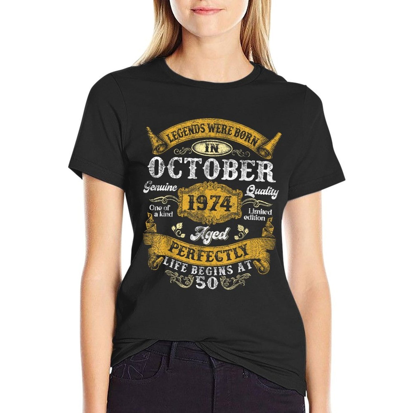 Legends Since October 1974 50 Year Old 50th Birthday Men Dad  Odor-resistant T-Shirt
