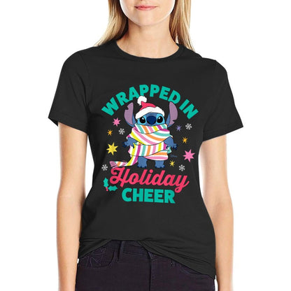 Lilo  Stitch - Wrapped In Holiday Cheer Stitch  Durable T-Shirt