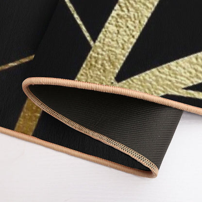 Black And Gold Geometric Luxe  Multi-Purpose Bath Mat
