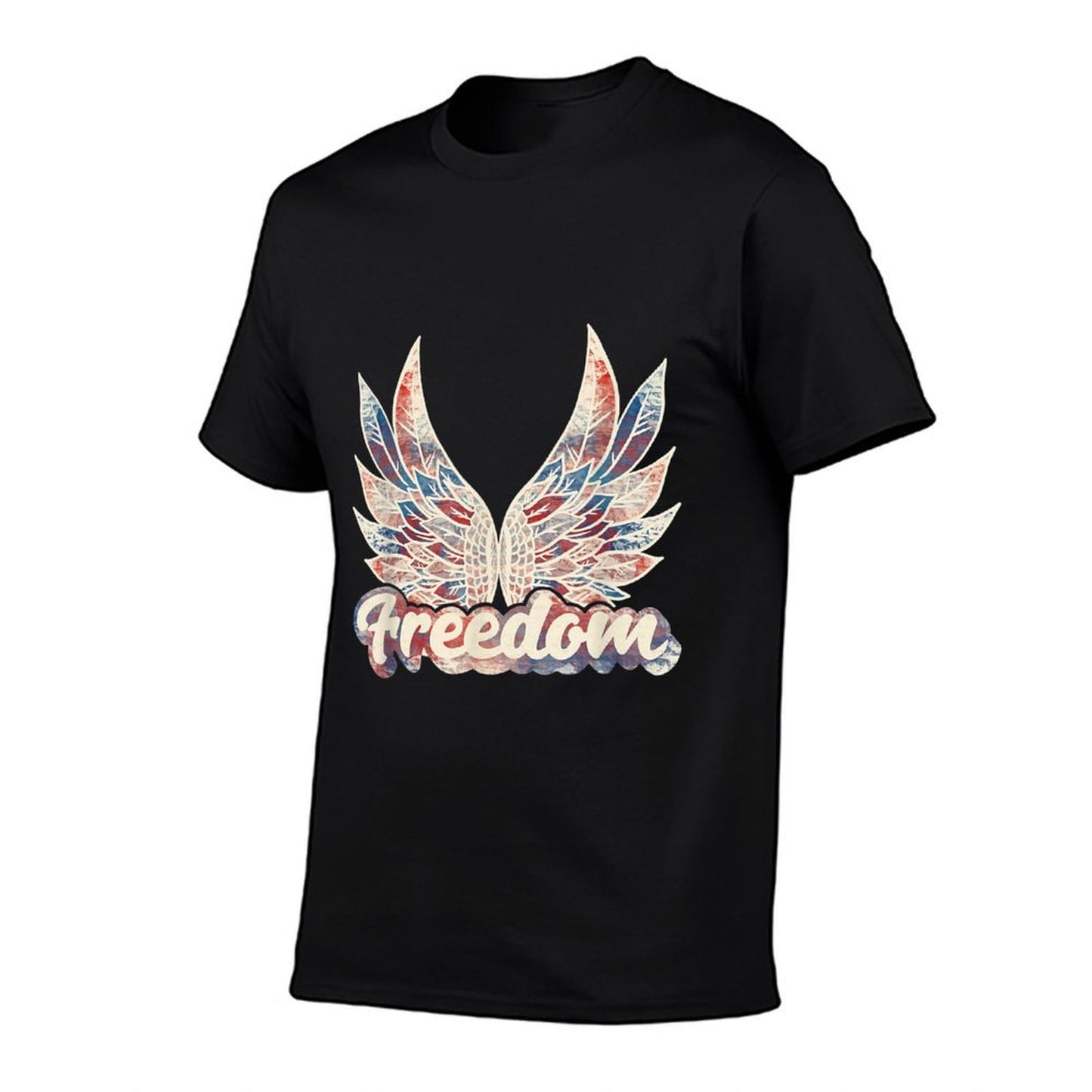 Vintage Freedom Wings 4th of July Patriotic Angel Wings USA  Vintage-inspired T-Shirt