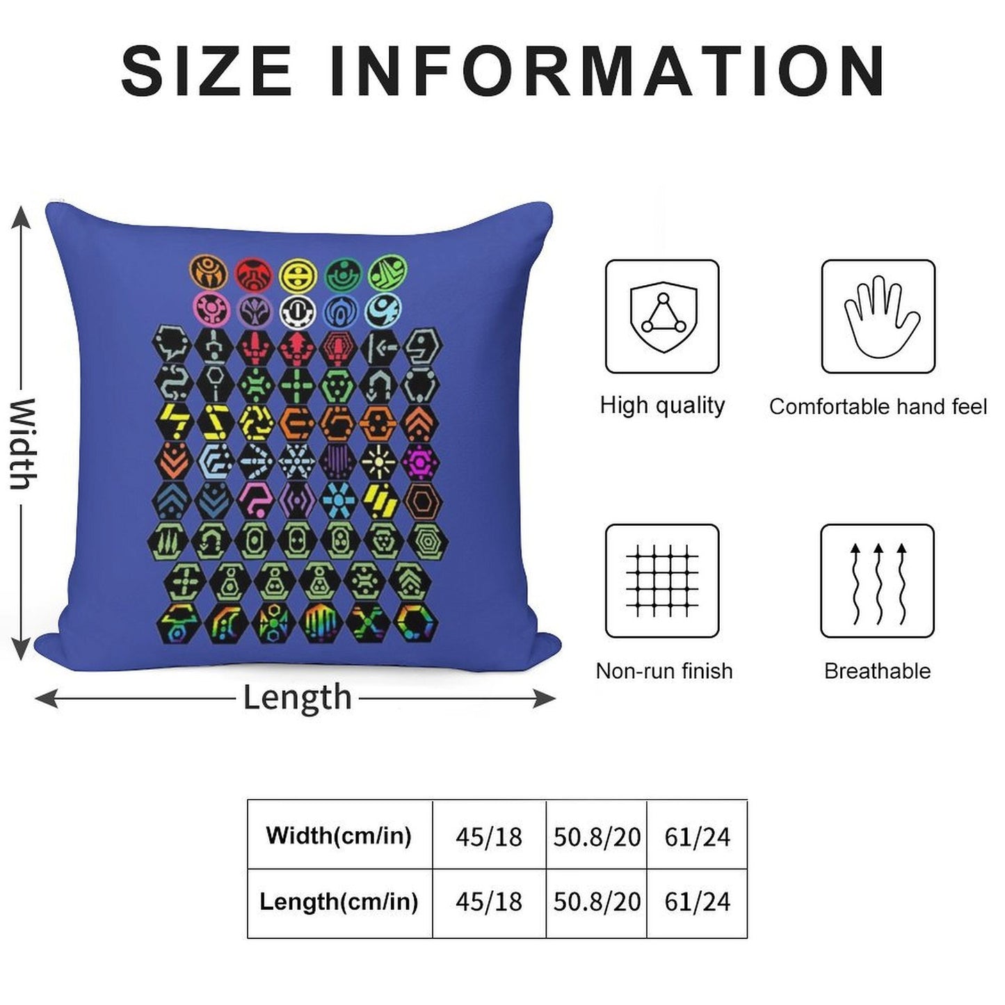 Phantasy Star Online - Icons Soft Hidden Zipper Throw Pillow