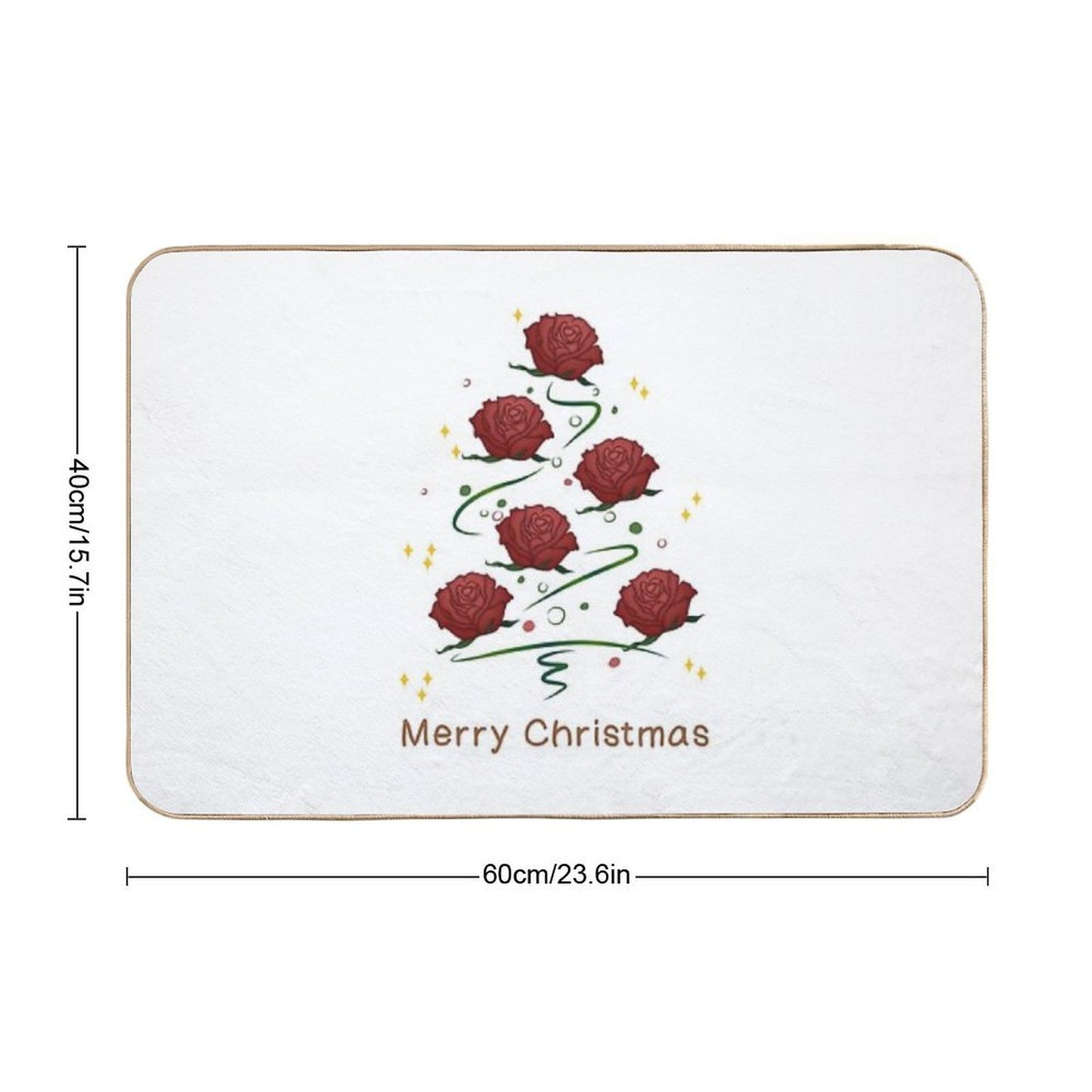 Christmas Rose Tree  Easy To Clean Bath Mat