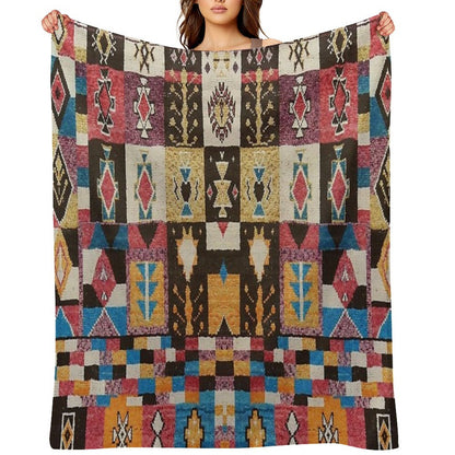 Moroccan Heritage Pattern Carpet All-season Throw Blanket