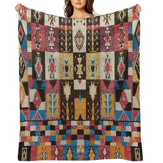Moroccan Heritage Pattern Carpet All-season Throw Blanket