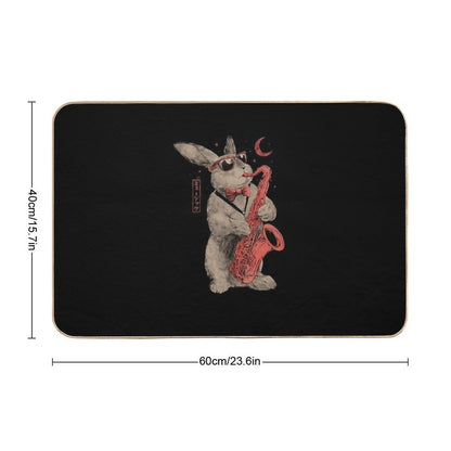 Jazz Bunny - Music Rabbit Saxophone  Long-Lasting Bath Mat