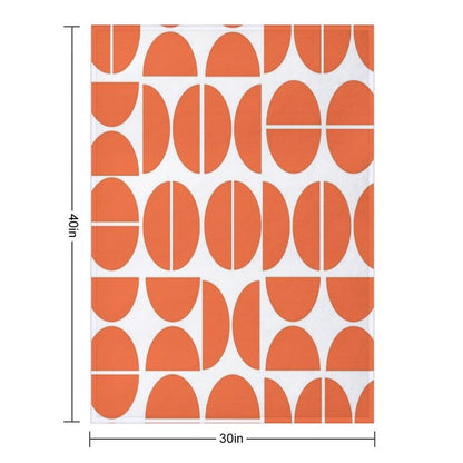 Mid-Century Modern Geometric Orange All-season Throw Blanket