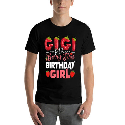 Gigi of The Berry First Birthday of Girl Strawberry Grandma  Polyester Blend T-Shirt