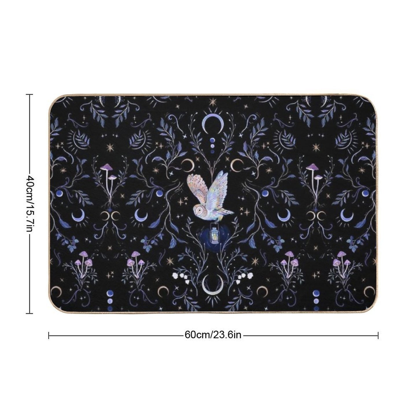 Owl Moonlight  Fade-Resistant Bath Mat