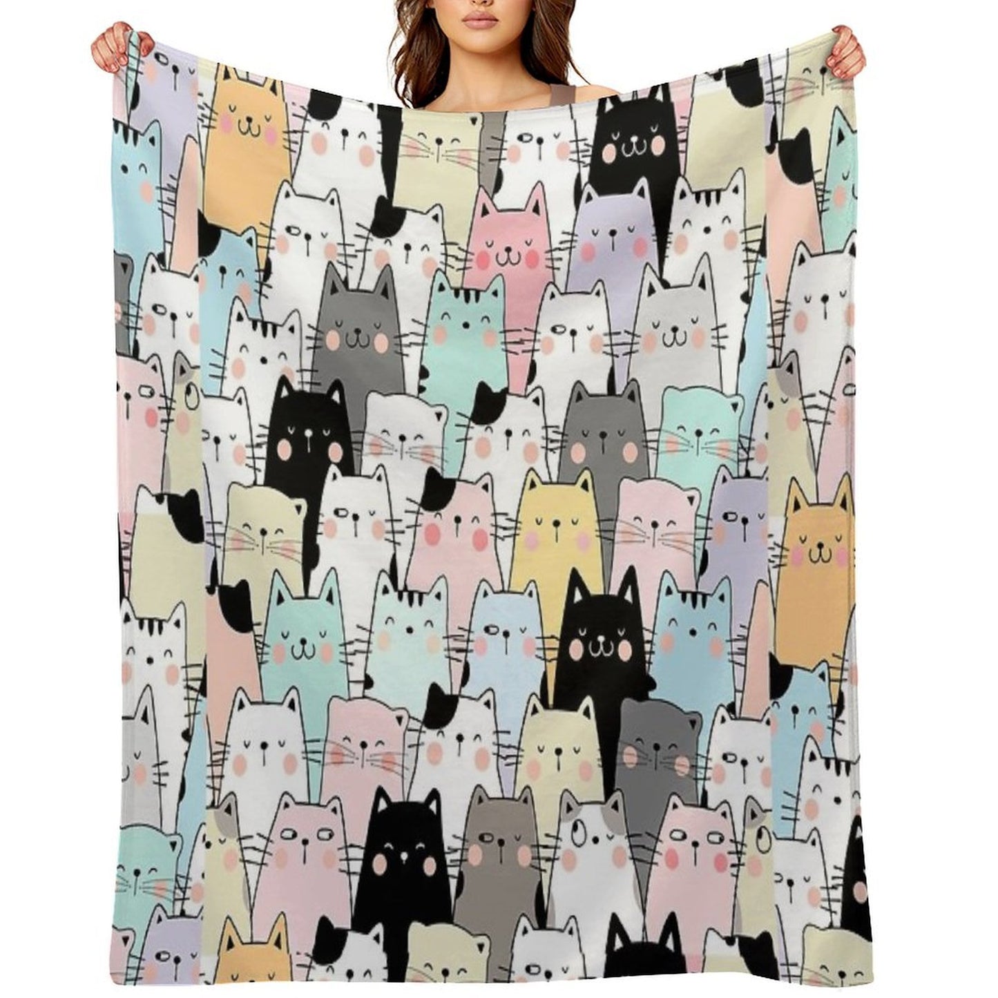 Colorful Cats Lightweight Throw Blanket