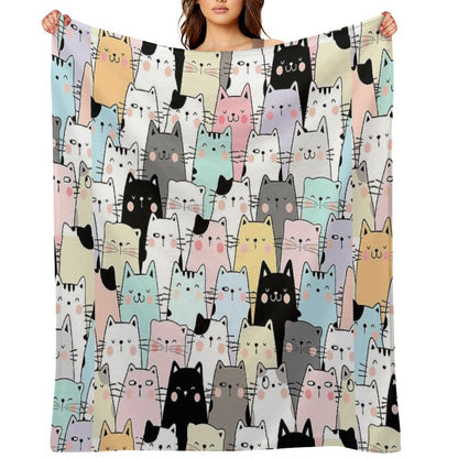 Colorful Cats Lightweight Throw Blanket