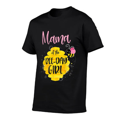 Mama of The Bee-Day Girl Pink Bee Themed Birthday Party  Vintage-inspired T-Shirt