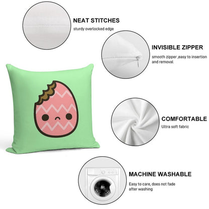 Sad Easter Egg Soft Fade-Resistant Throw Pillow