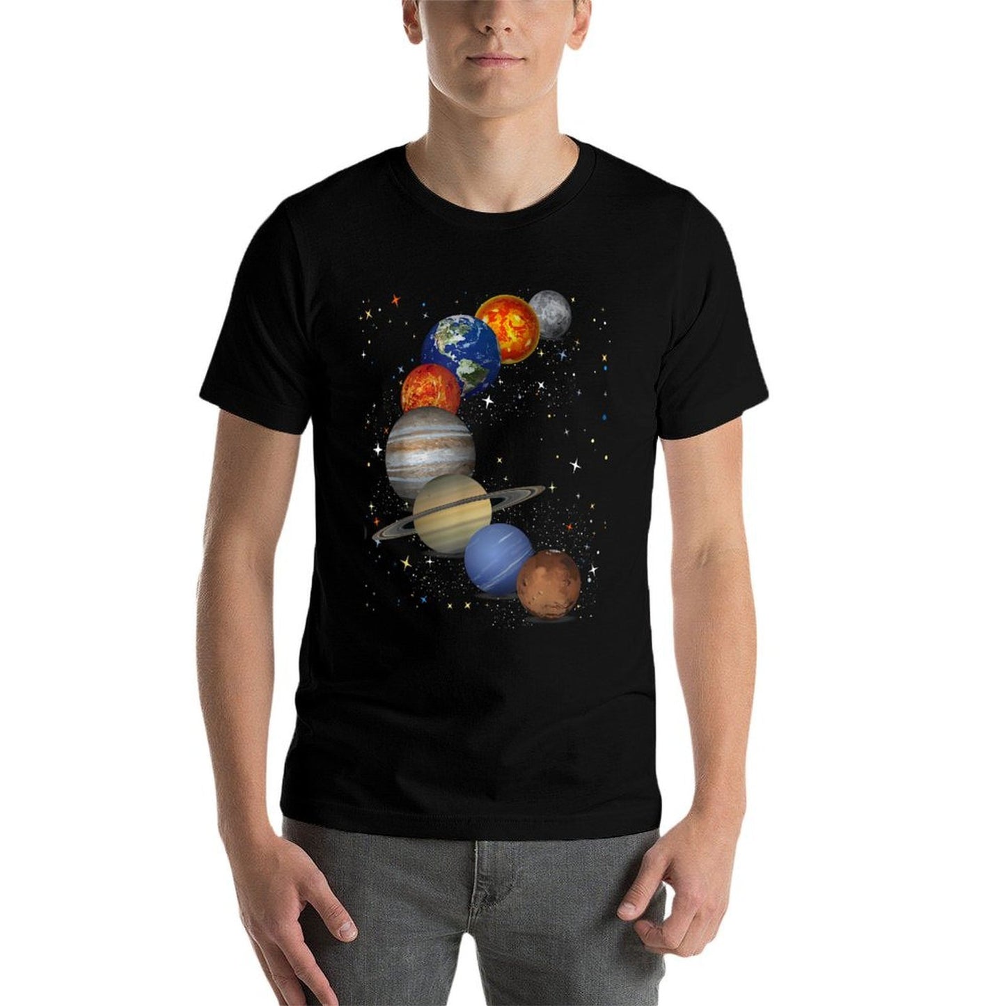 Universe Galaxy Planets Sun Astronomy Outer Space Science  Eco-friendly Material T-Shirt