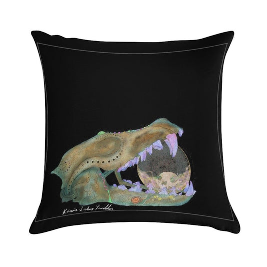 We Will Outlive Death; Decorative Skull Pairing Soft Warmth Comfort Throw Pillow