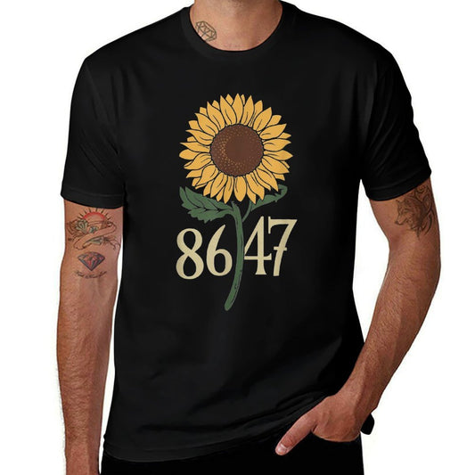 Retro 8647 Subtle Anti Trump 86 47 Floral Boho Style  Slim-fit Cut T-Shirt