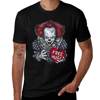 Free A Hugs Scary Clown Valentine Halloween Horror Character  Wrinkle-resistant T-Shirt