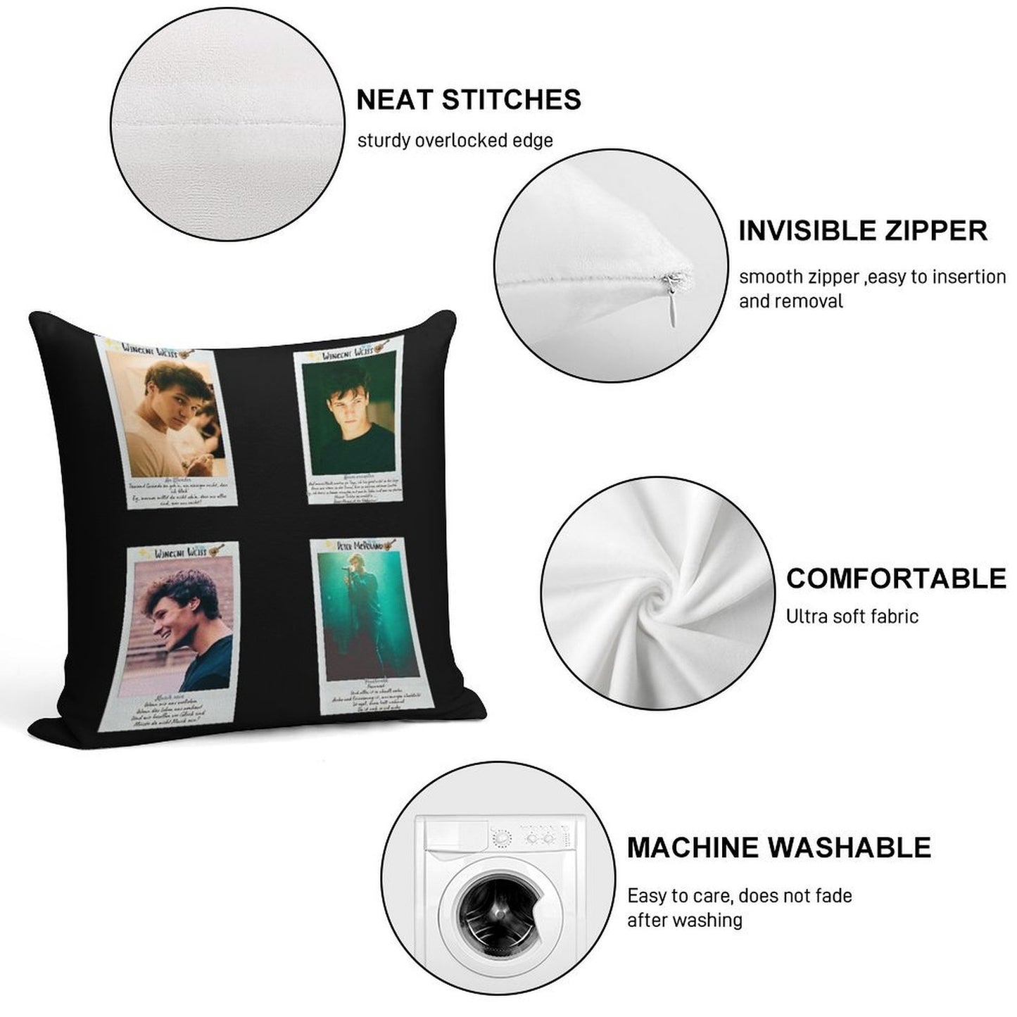 Wincent Weiss Lyrics HD Sticker Set  T Shirt Soft Ultra-Soft Texture Throw Pillow