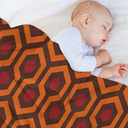 Geometric Pattern Looped Hexagons OrangeRedBrown Multi-functional Throw Blanket