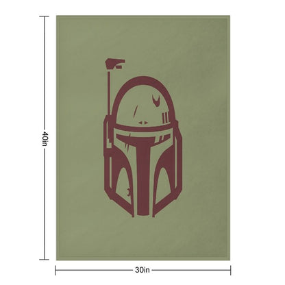 Boba Fett Helmet Minimal Wrinkle-free Throw Blanket