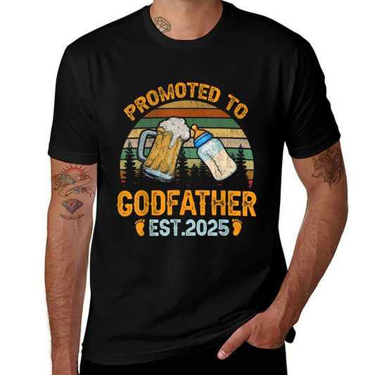 Promoted to Godfather 2025 Funny for New Godfather  Moisture-wicking T-Shirt