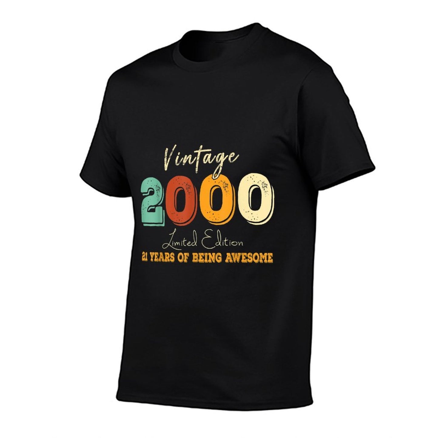 21 Year Old Vintage 2000 Limited Edition 21st Birthday  Rolled Sleeves T-Shirt