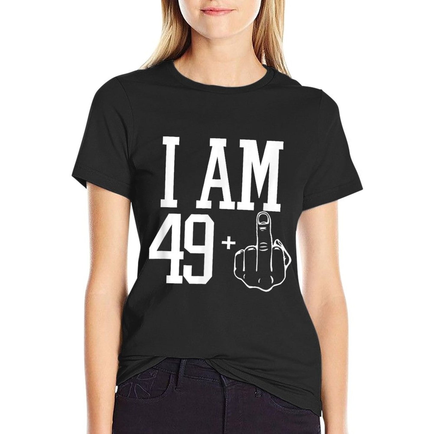 I Am 49 Plus Middle Finger Sarcastic 50th Birthday Gift  Soft T-Shirt